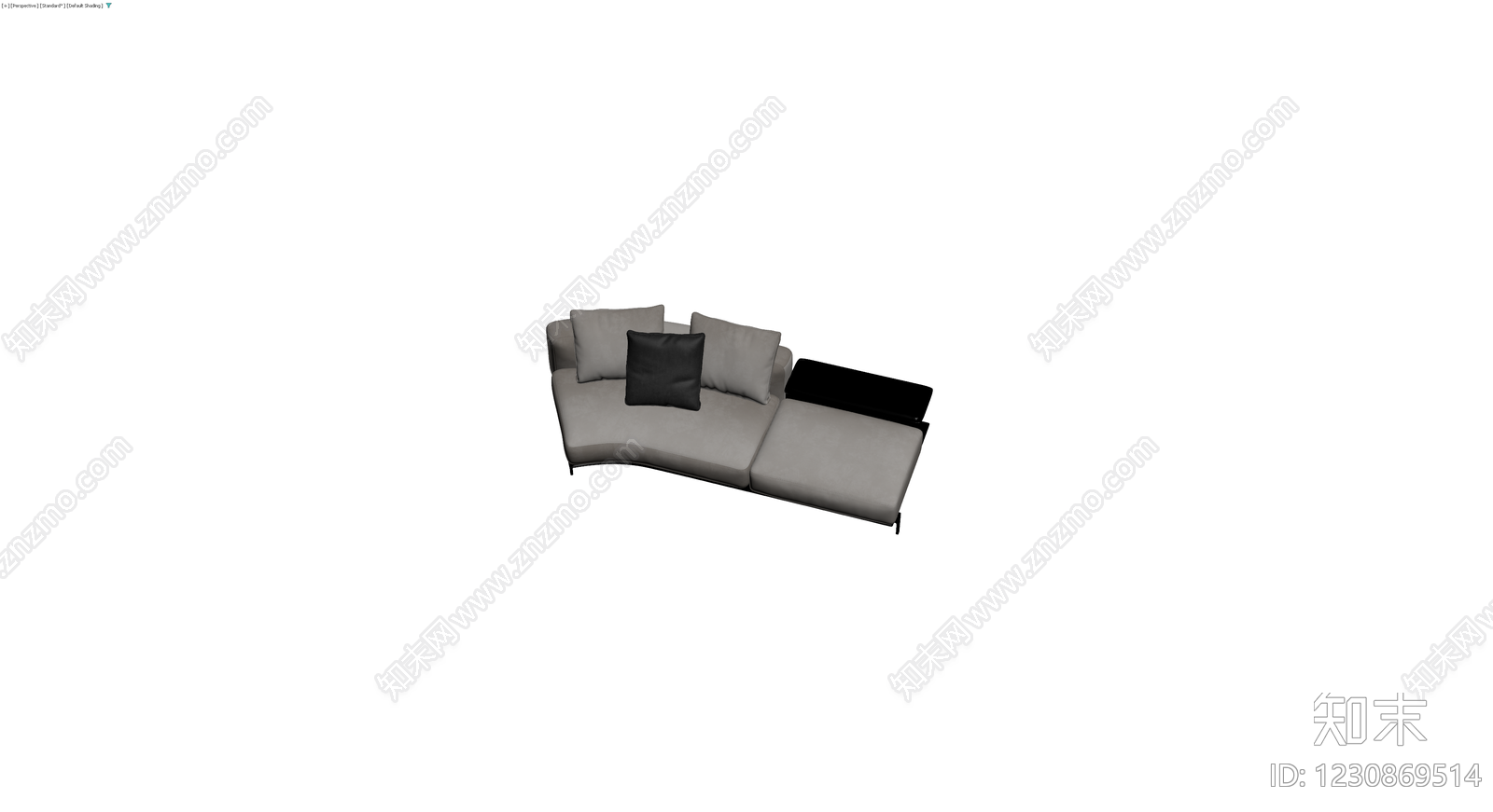 现代灰色休闲沙发3D模型下载【ID:1230869514】