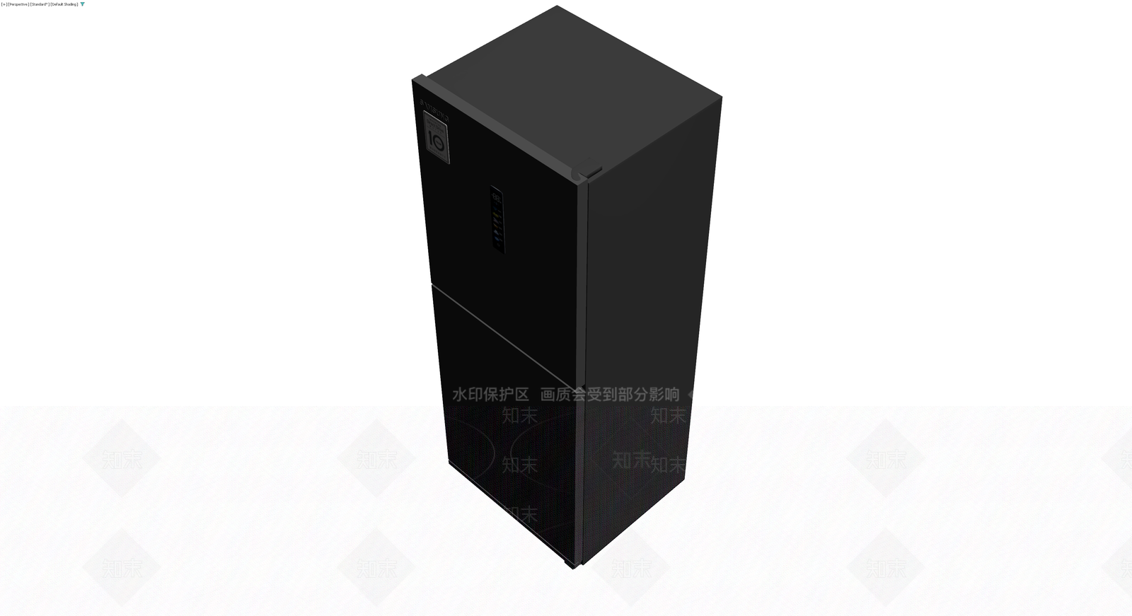 黑色双门冰箱模型3D模型下载【ID:1229913257】