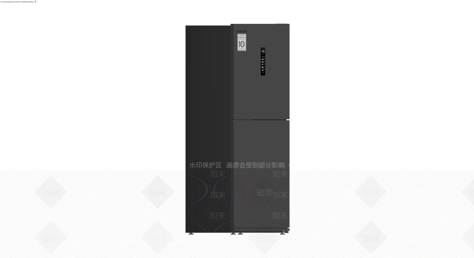 黑色双门冰箱模型3D模型下载【ID:1229913257】