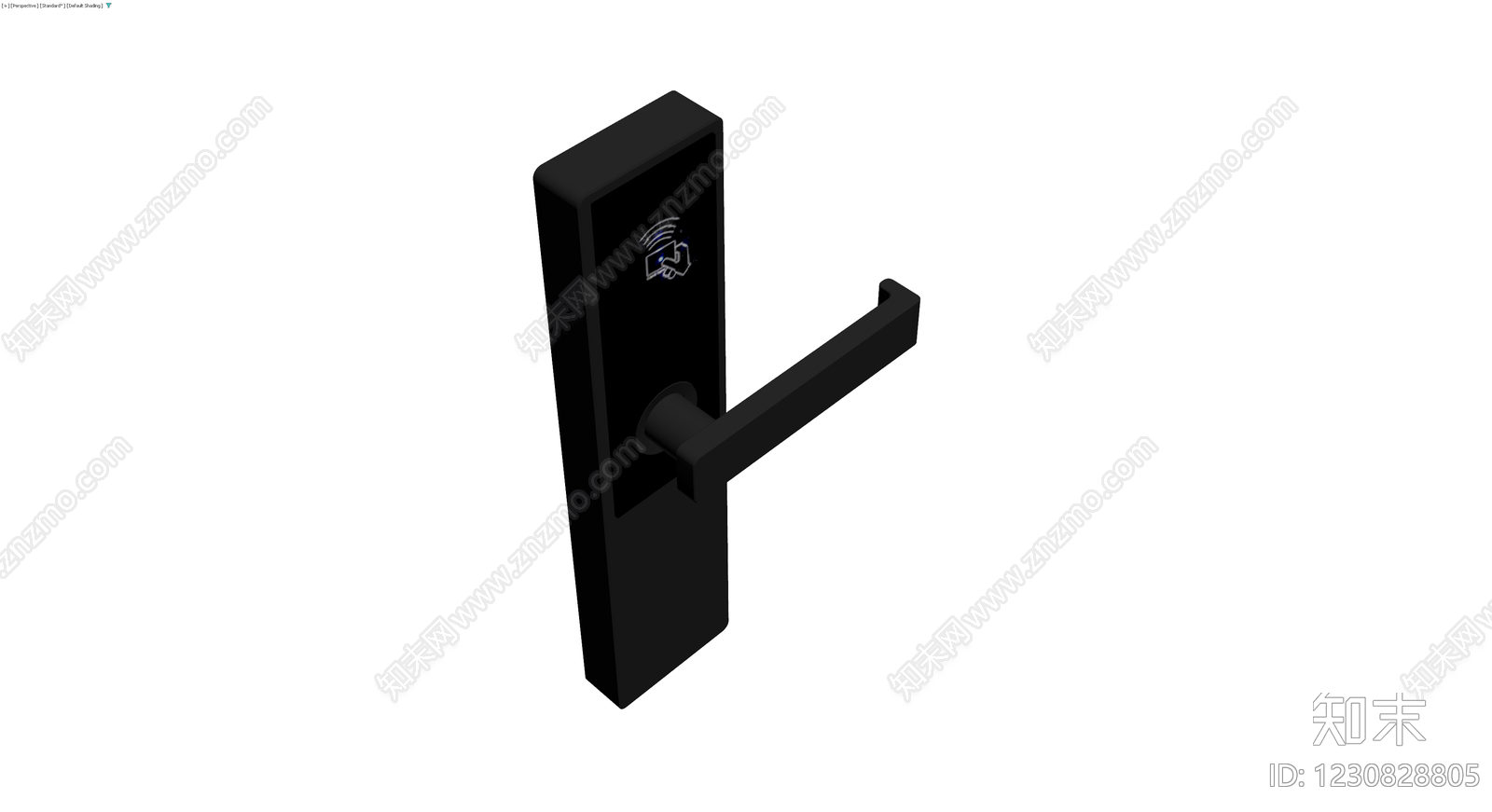 黑色智能门锁3D模型下载【ID:1230828805】