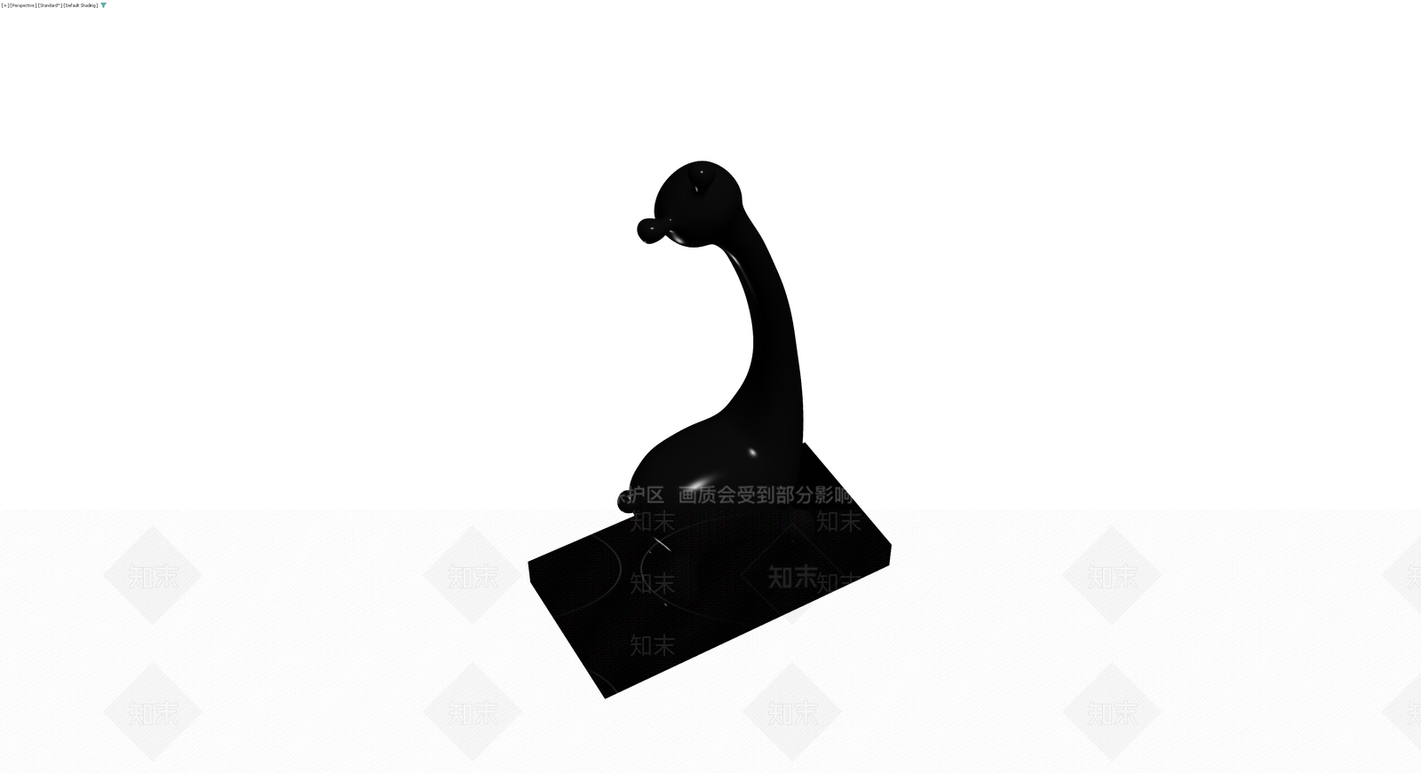 黑色长颈鹿雕塑3D模型下载【ID:1230763375】