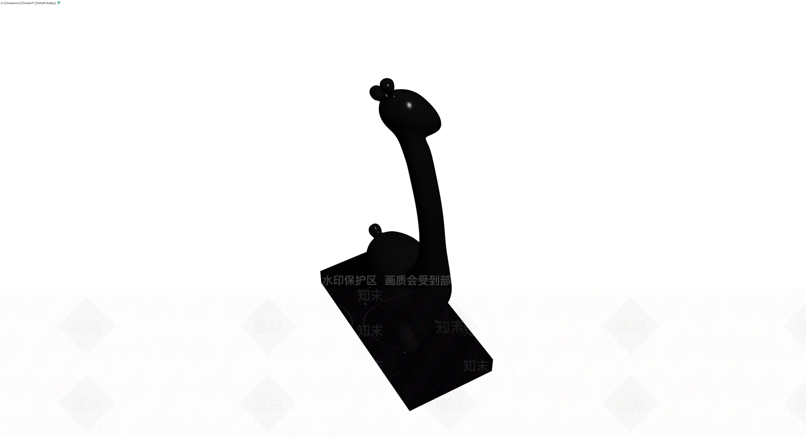 黑色长颈鹿雕塑3D模型下载【ID:1230763375】