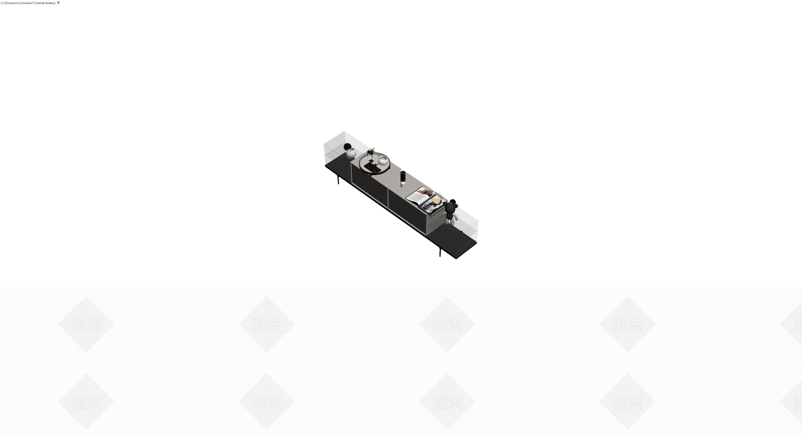 组合电视柜及摆件3D模型下载【ID:1230540287】