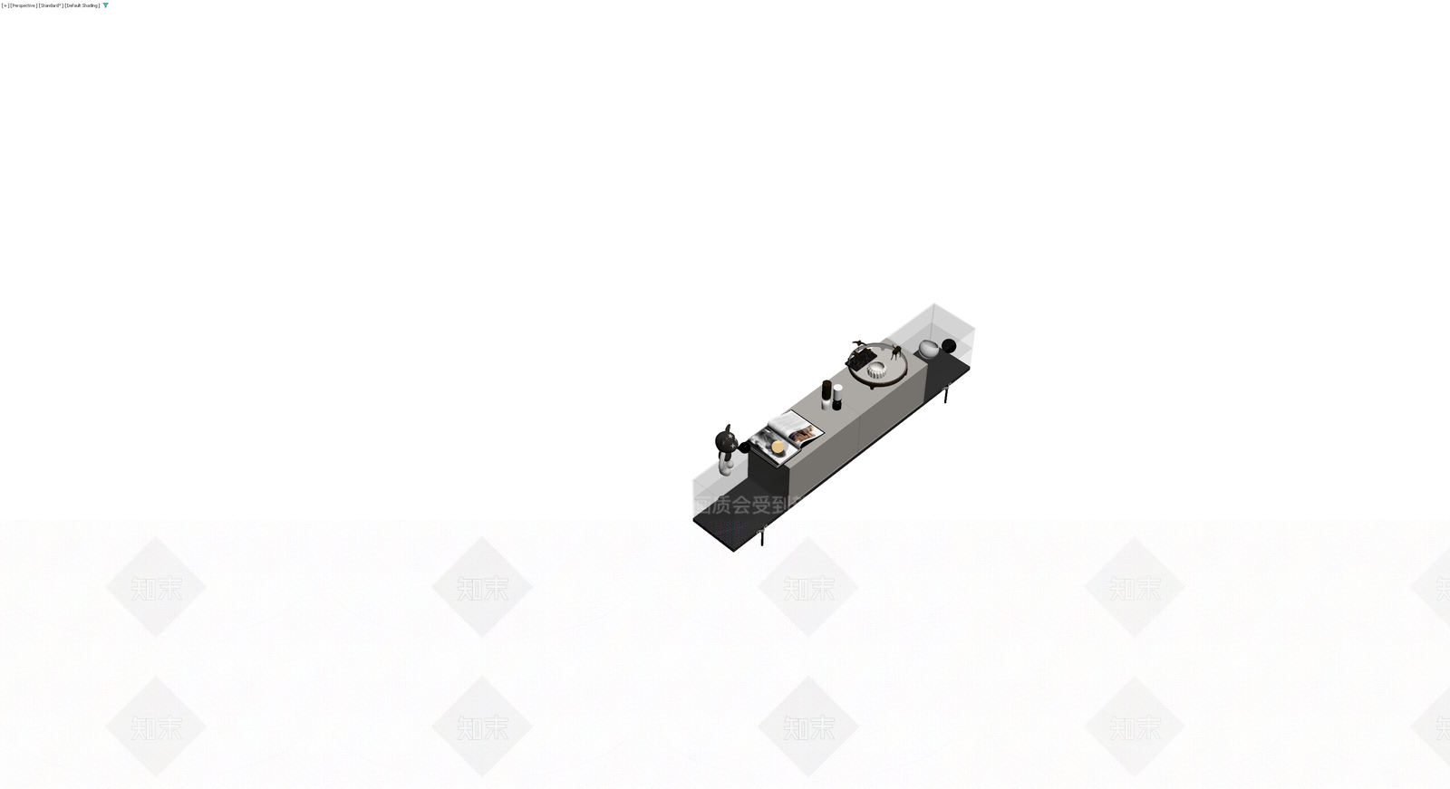 组合电视柜及摆件3D模型下载【ID:1230540287】