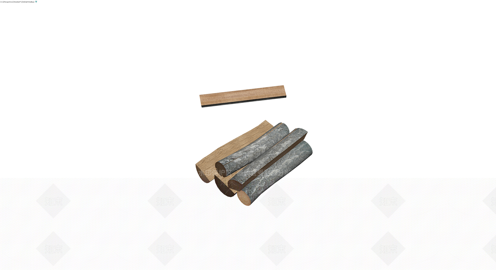 原木与劈柴组合堆3D模型下载【ID:1230399051】
