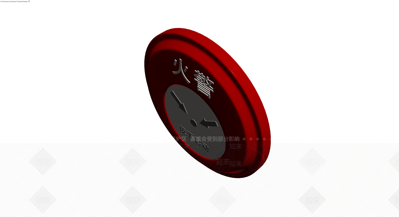 红色圆形火警手动报警按钮3D模型下载【ID:1229923793】