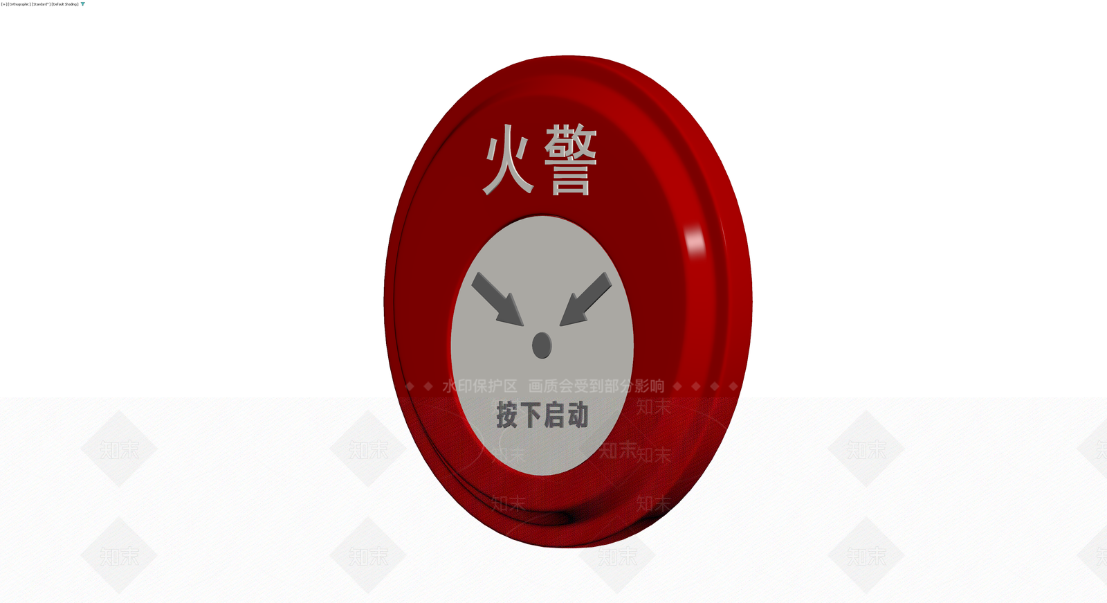 红色圆形火警手动报警按钮3D模型下载【ID:1229923793】