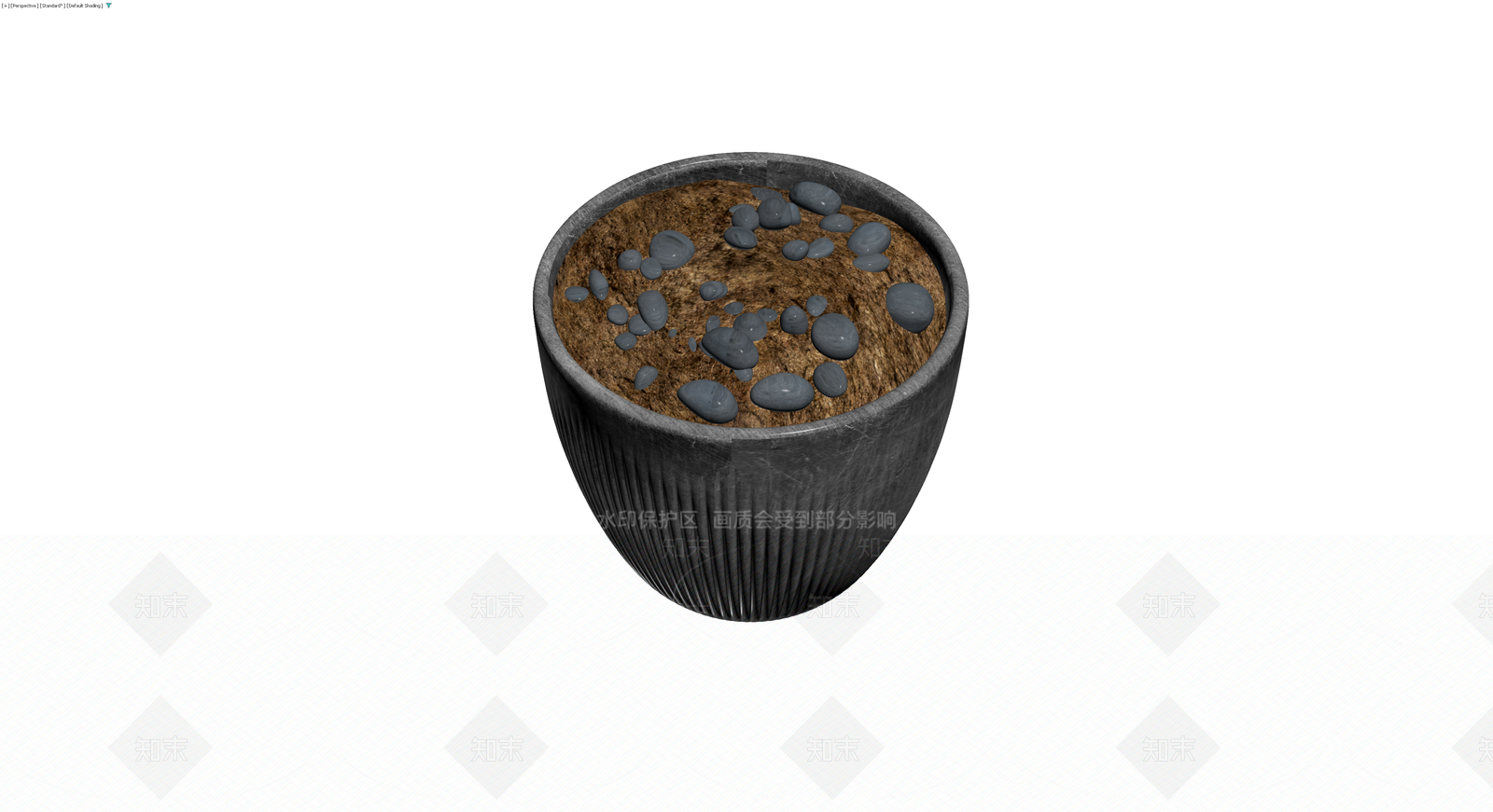 带石子的灰色纹理花盆3D模型下载【ID:1230352227】