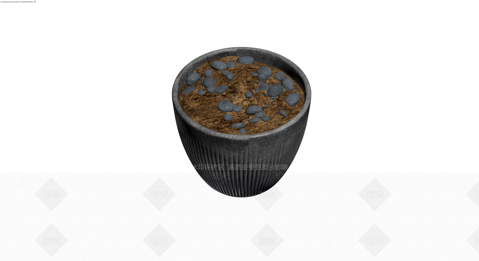 带石子的灰色纹理花盆3D模型下载【ID:1230352227】