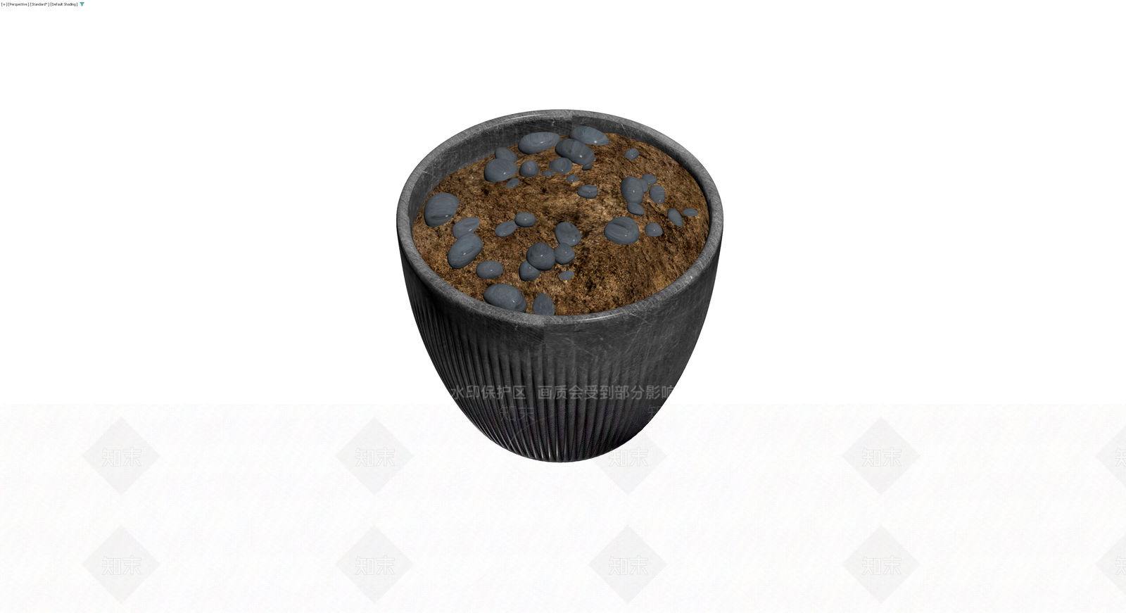带石子的灰色纹理花盆3D模型下载【ID:1230352227】