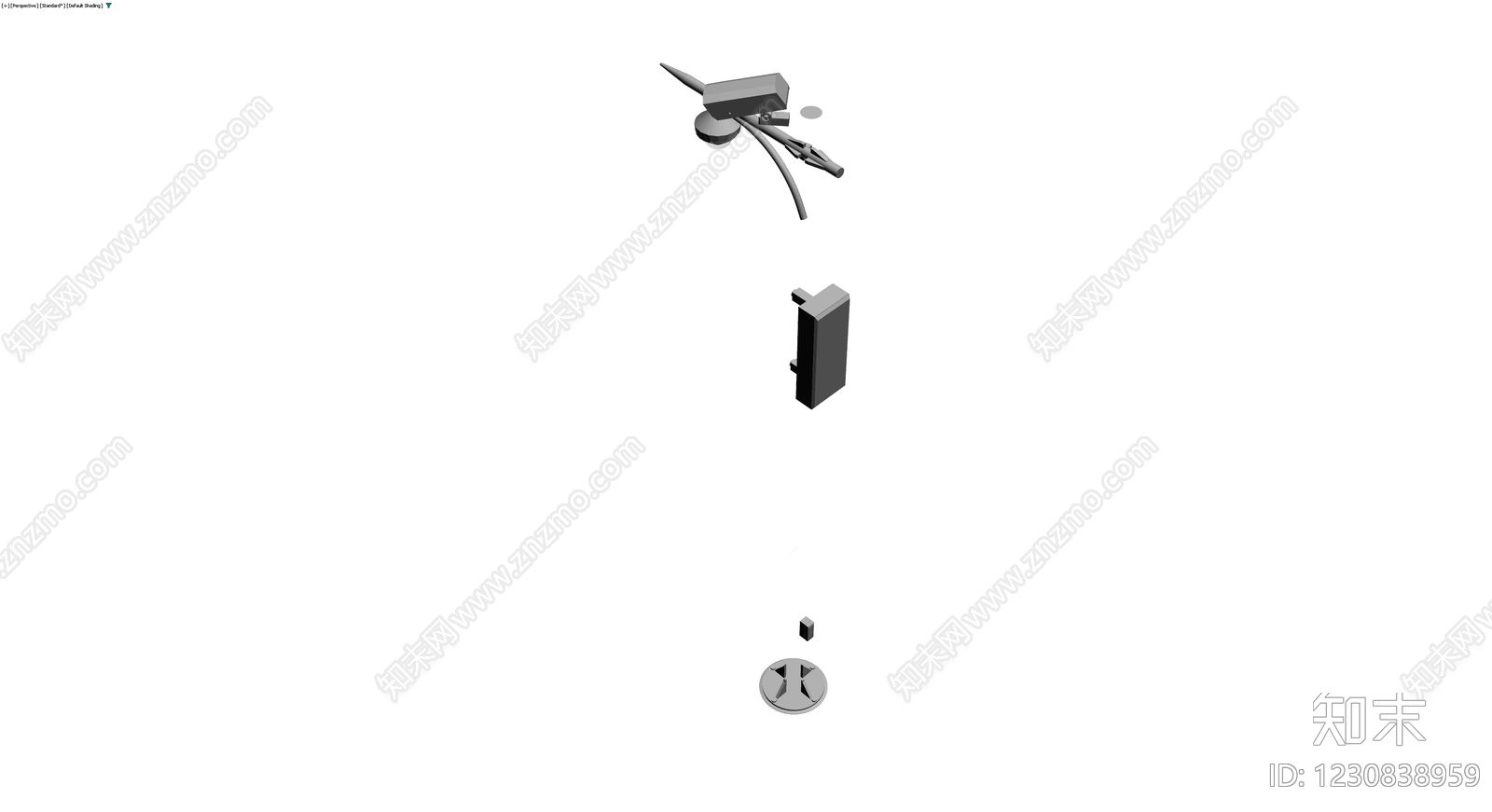 安防监控立杆组件3D模型下载【ID:1230838959】
