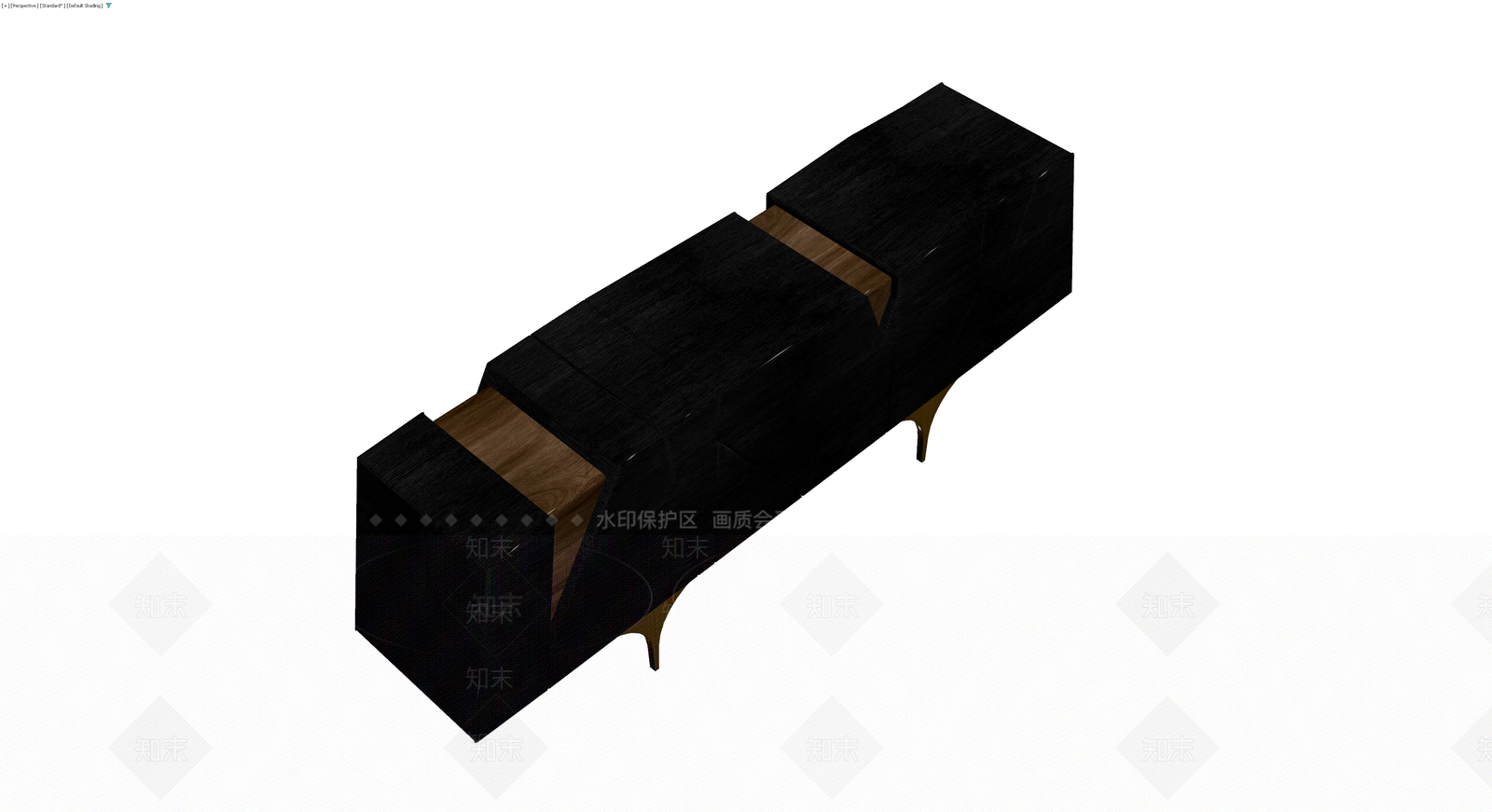 黑金配色现代柜体3D模型下载【ID:1230372573】