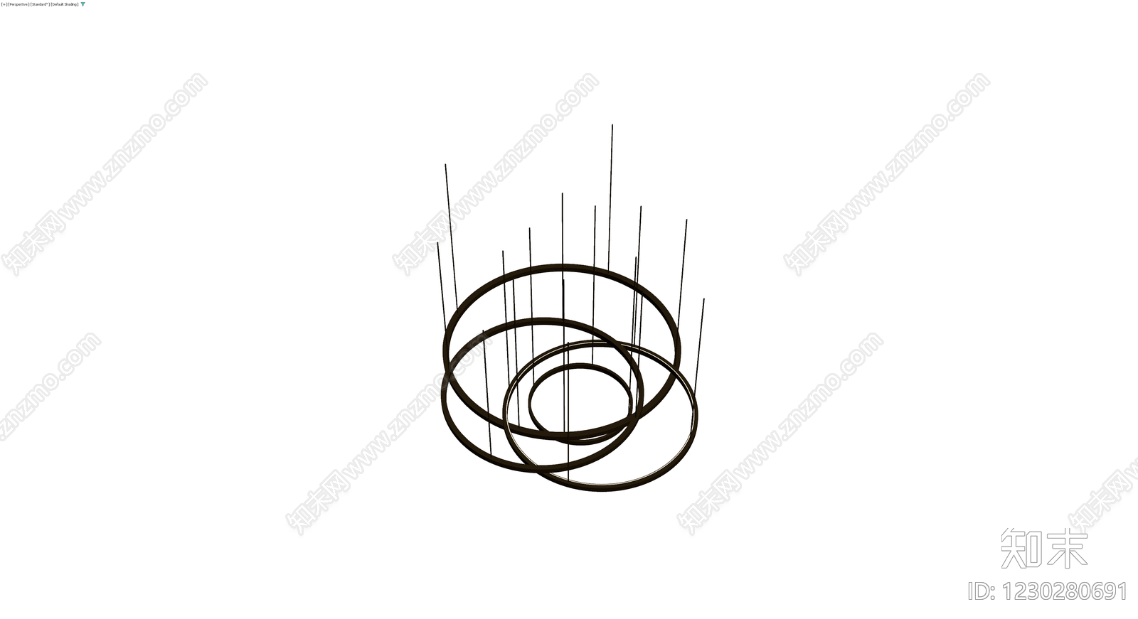 多环垂直悬挂装饰件3D模型下载【ID:1230280691】