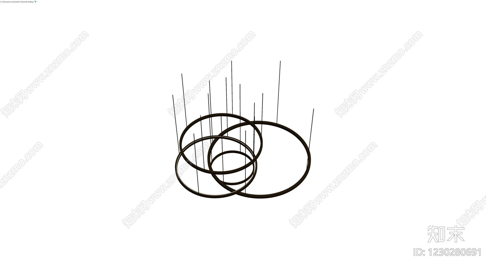 多环垂直悬挂装饰件3D模型下载【ID:1230280691】