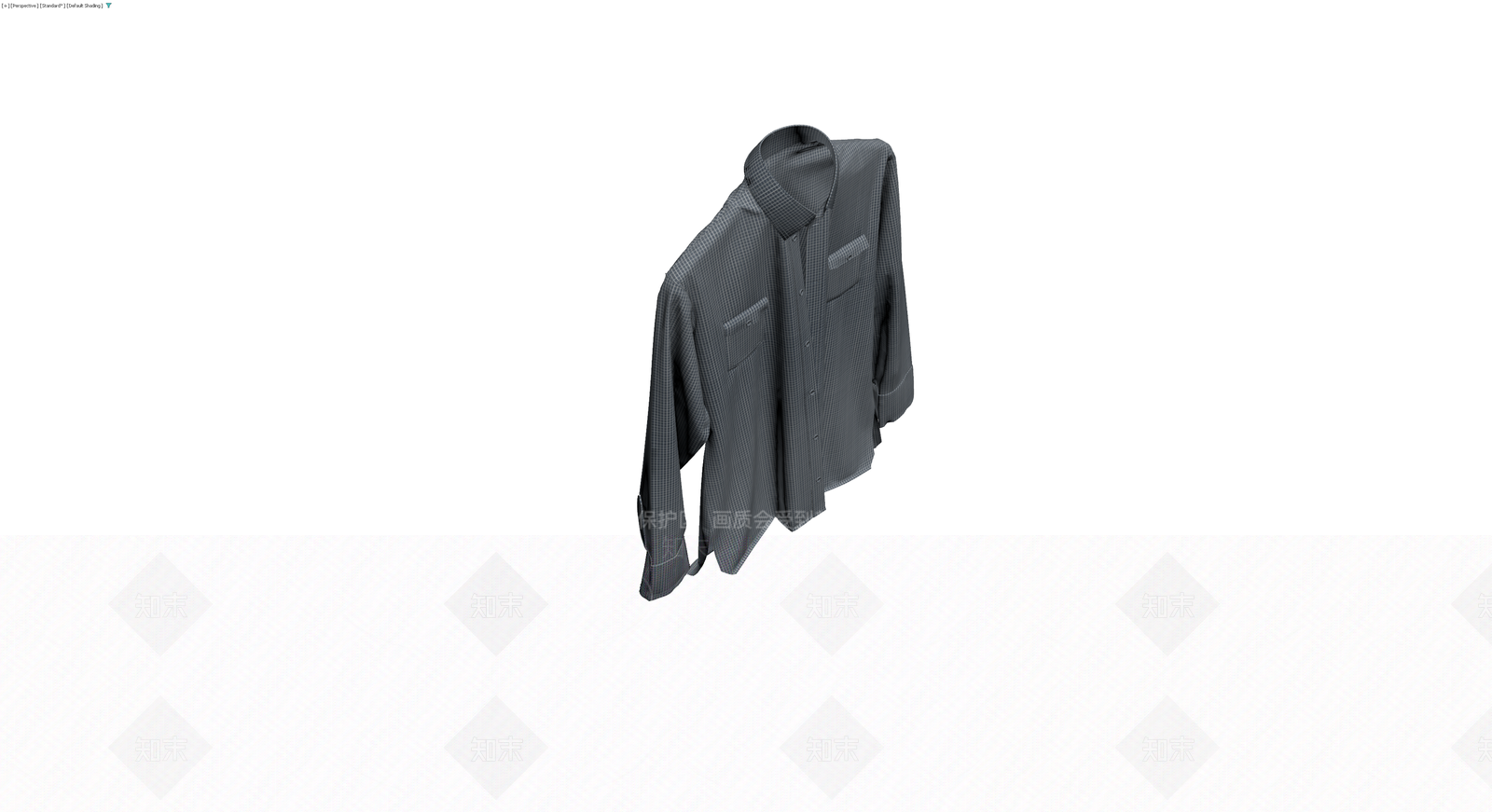 灰格纹长袖衬衫3D模型下载【ID:1230641243】