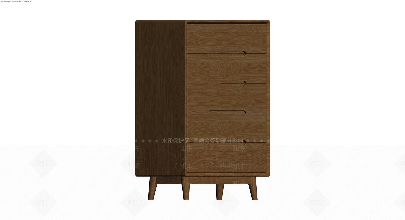 四斗柜木质抽屉组合3D模型下载【ID:1229847501】