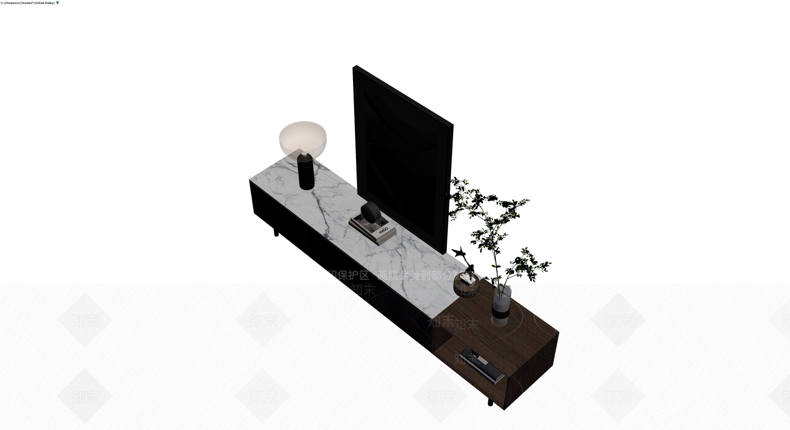 现代大理石电视柜组合3D模型下载【ID:1230744205】