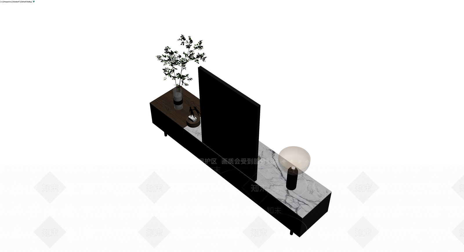 现代大理石电视柜组合3D模型下载【ID:1230744205】