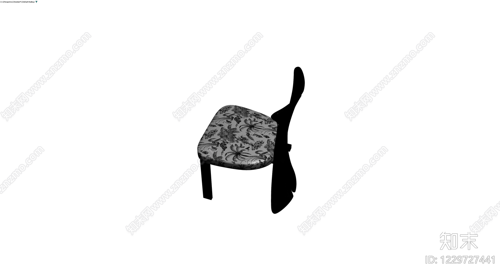 黑色框架印花软包椅3D模型下载【ID:1229727441】