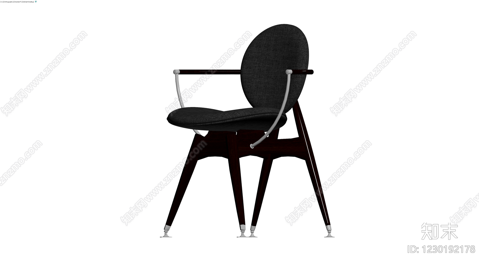 现代深色布艺扶手椅3D模型下载【ID:1230192178】