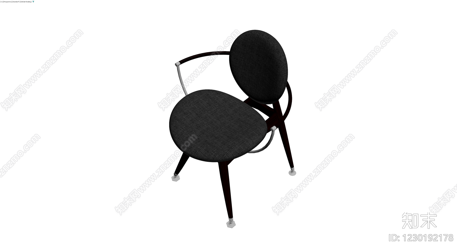 现代深色布艺扶手椅3D模型下载【ID:1230192178】