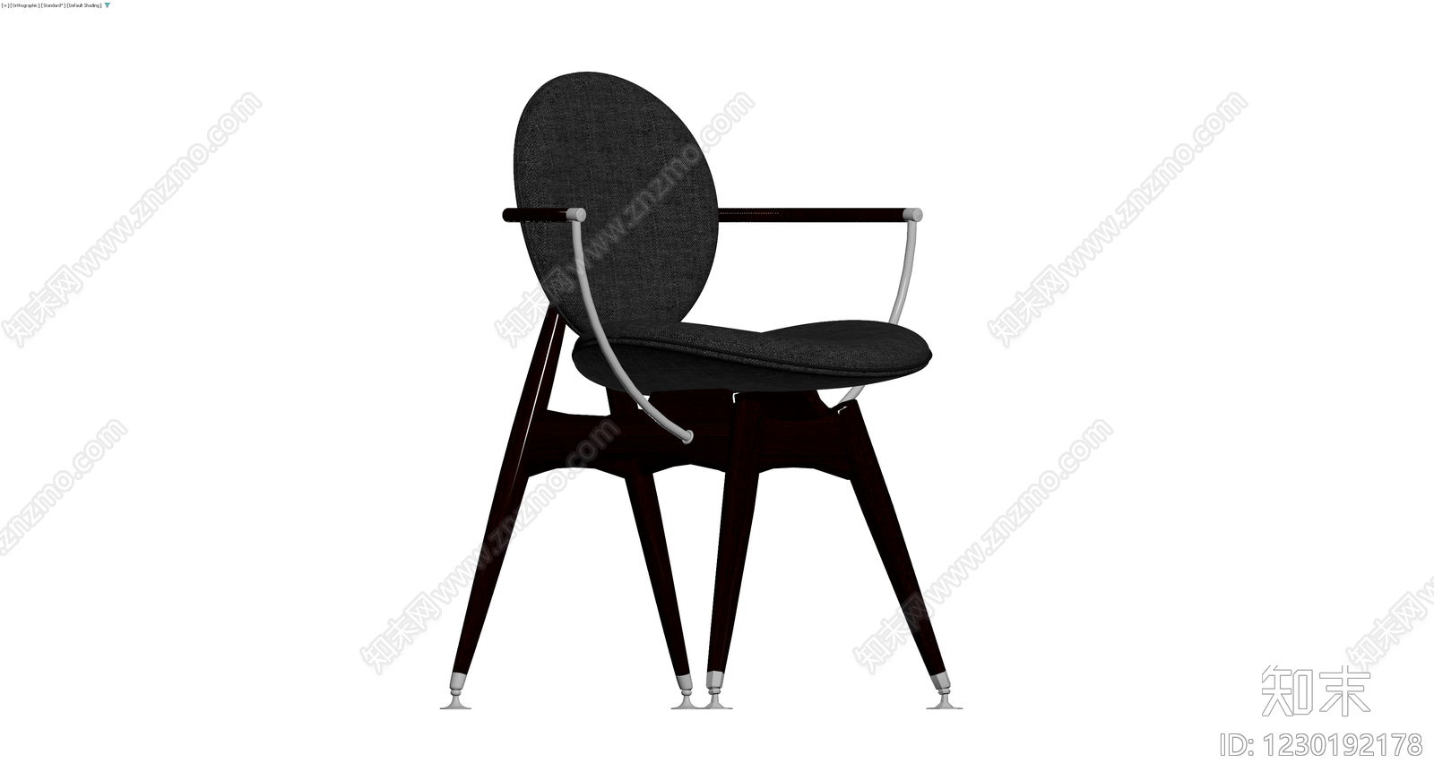 现代深色布艺扶手椅3D模型下载【ID:1230192178】