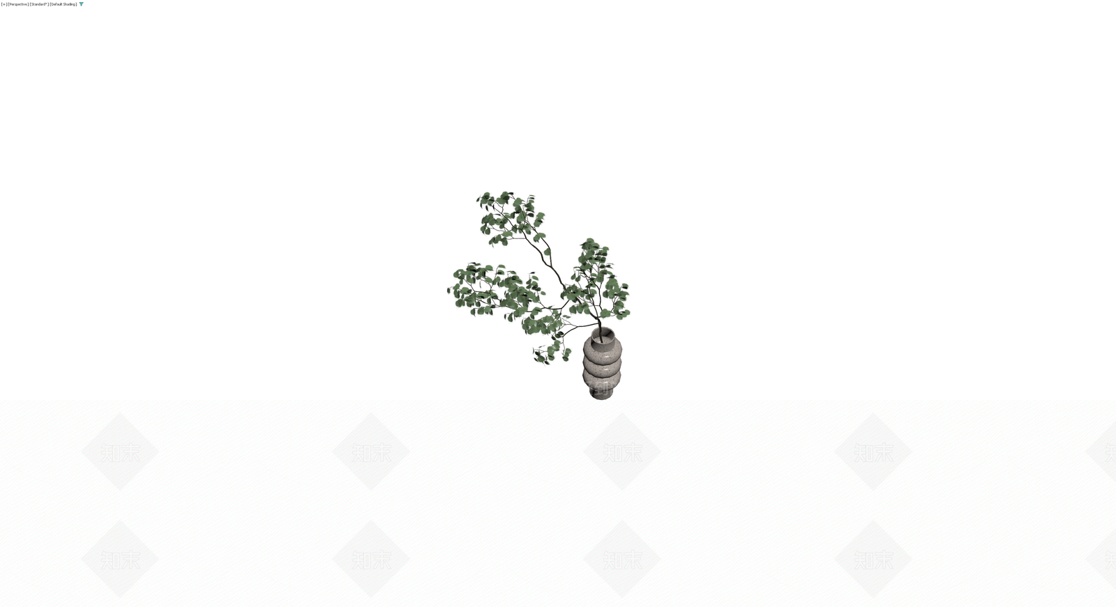 灰色花瓶配尤加利盆栽3D模型下载【ID:1230770890】