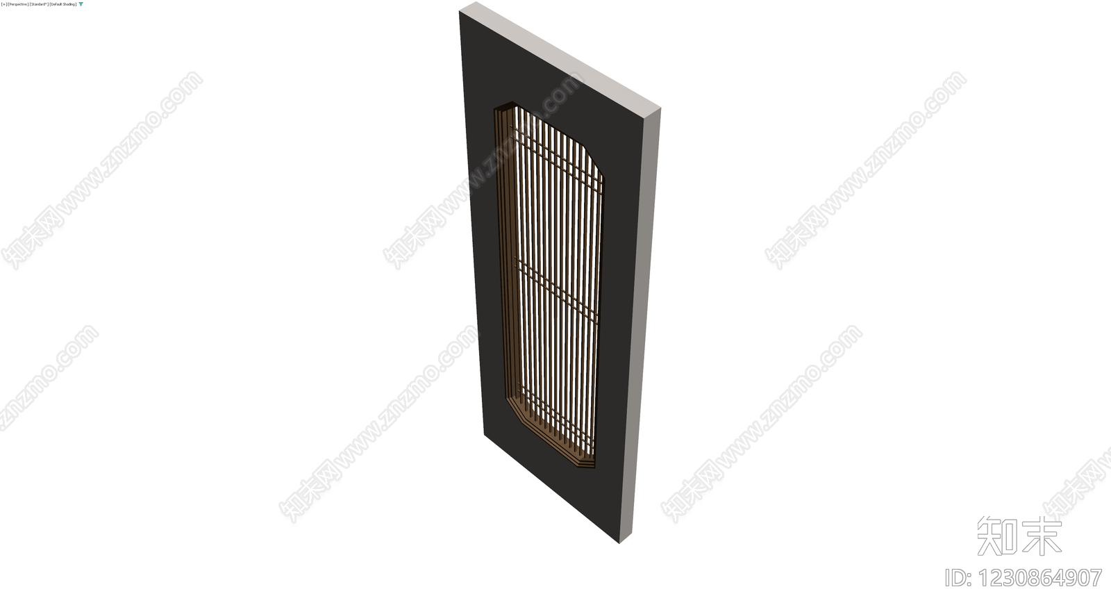 中式木质格栅门3D模型下载【ID:1230864907】