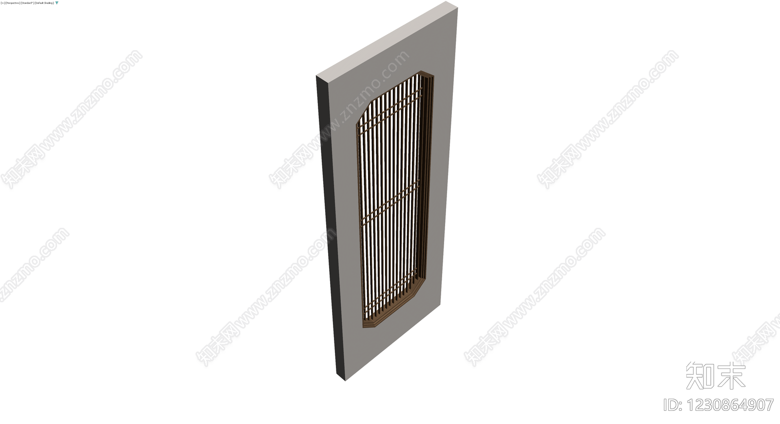 中式木质格栅门3D模型下载【ID:1230864907】
