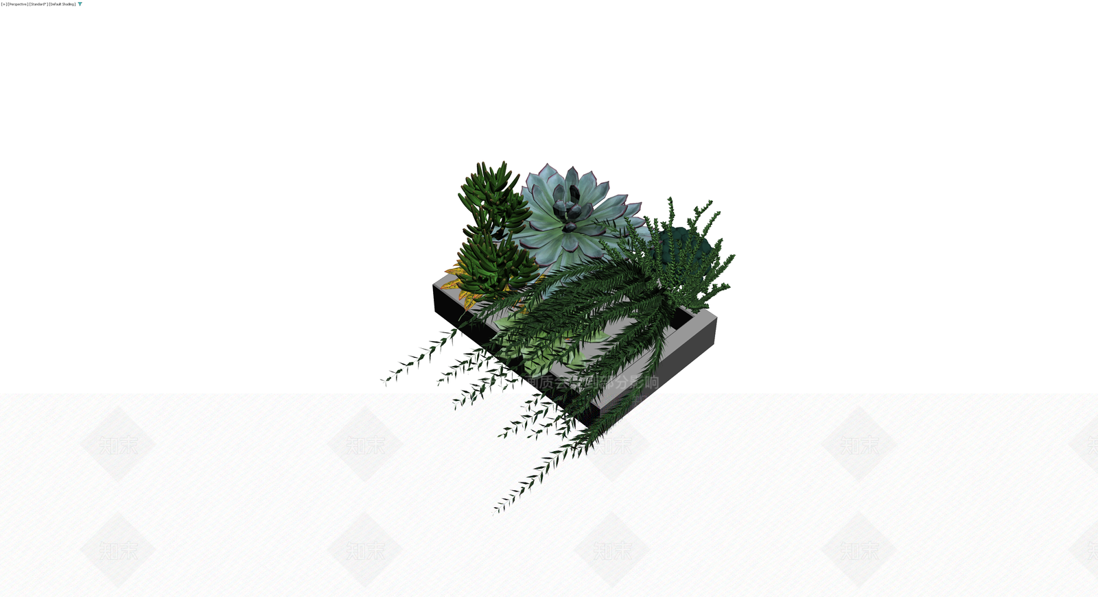 组合盆栽景观模型3D模型下载【ID:1230315715】