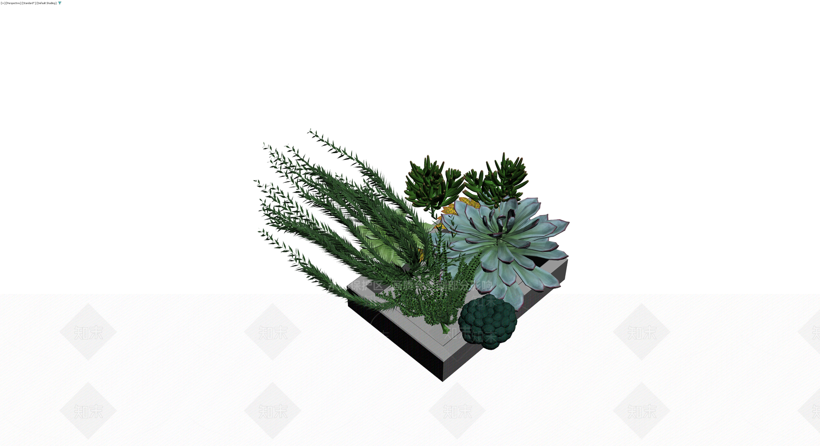 组合盆栽景观模型3D模型下载【ID:1230315715】
