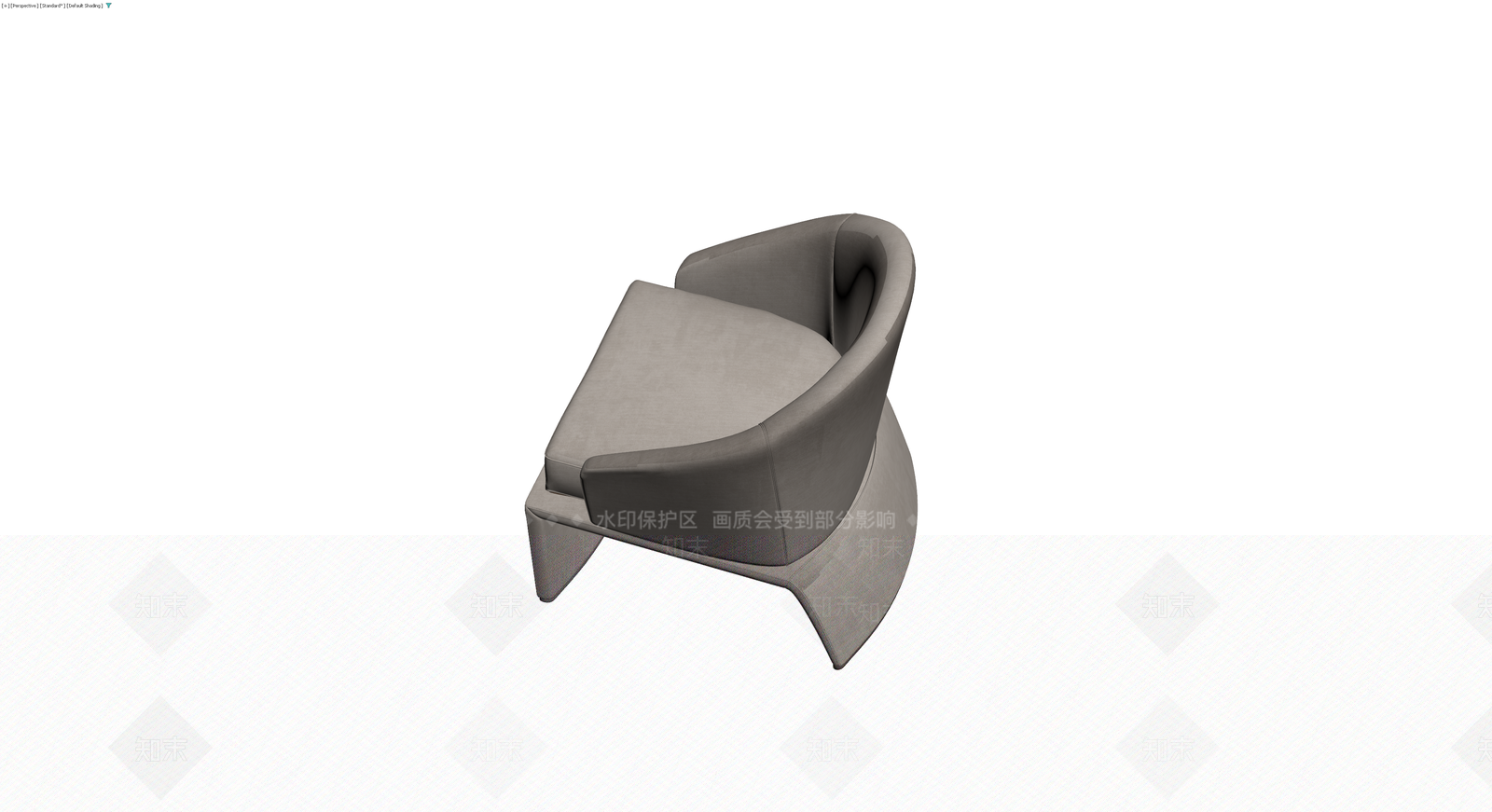 现代风格灰色单人沙发3D模型下载【ID:1230363494】