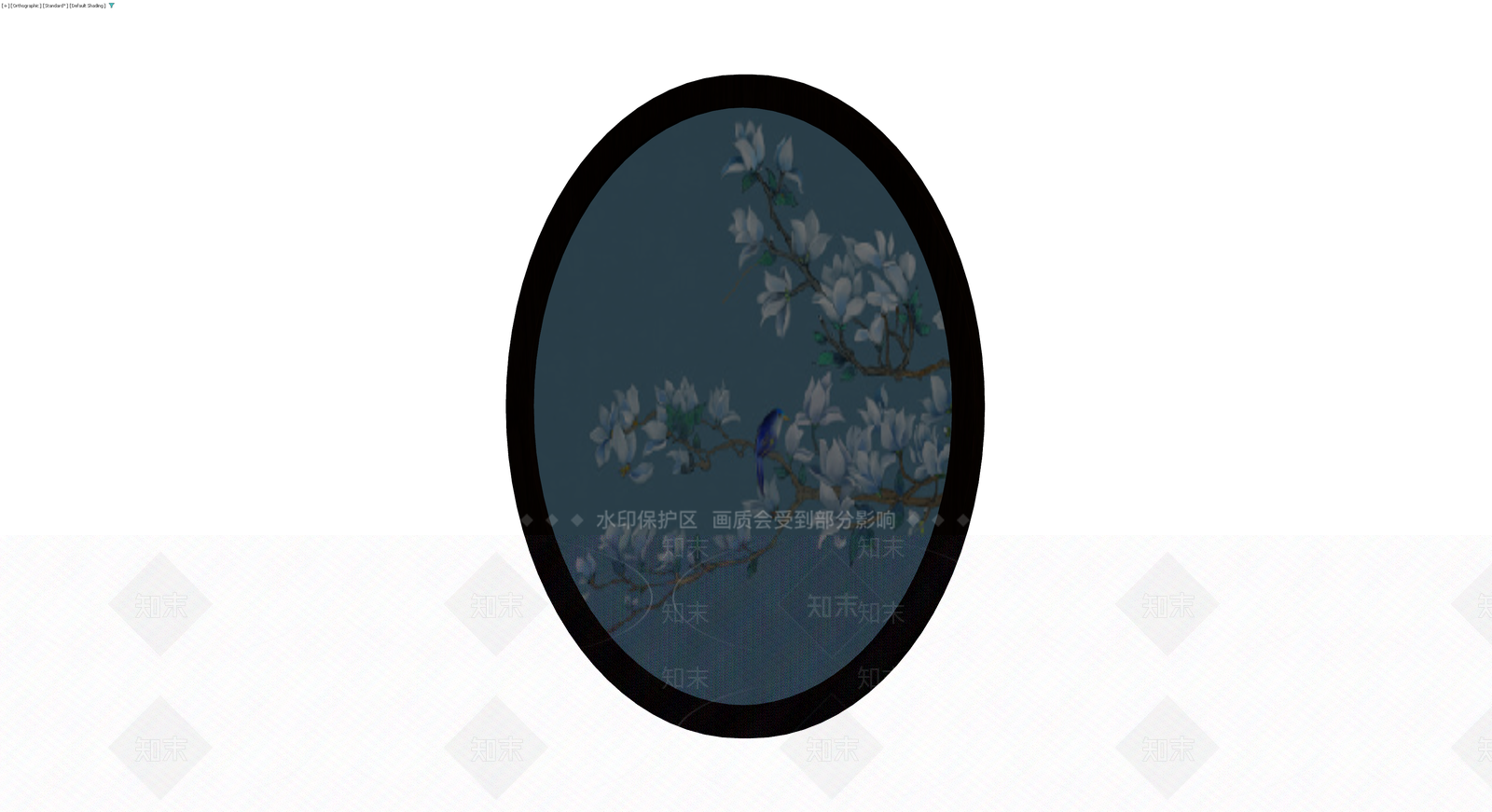 椭圆花鸟装饰画3D模型下载【ID:1230747037】