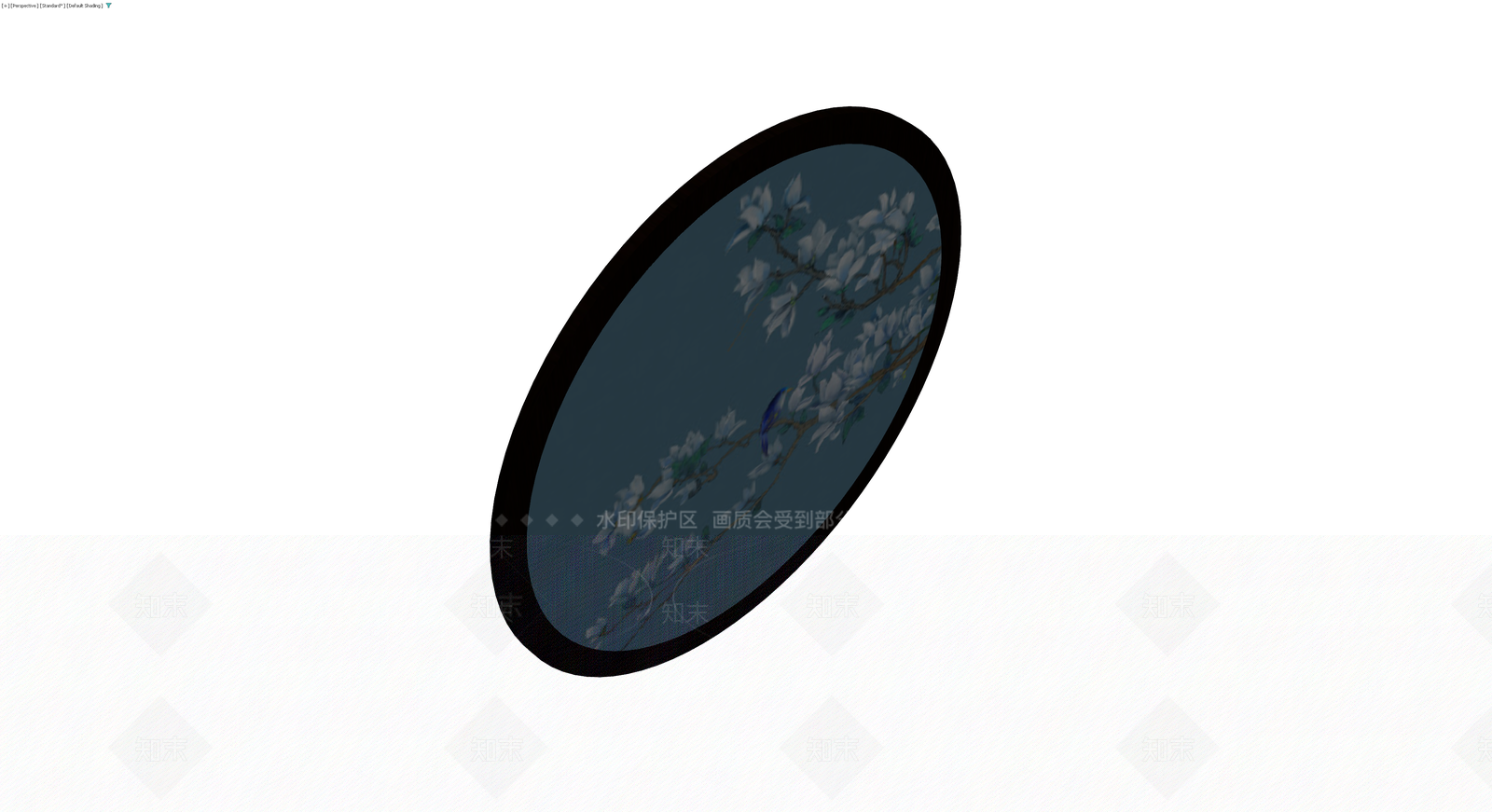 椭圆花鸟装饰画3D模型下载【ID:1230747037】
