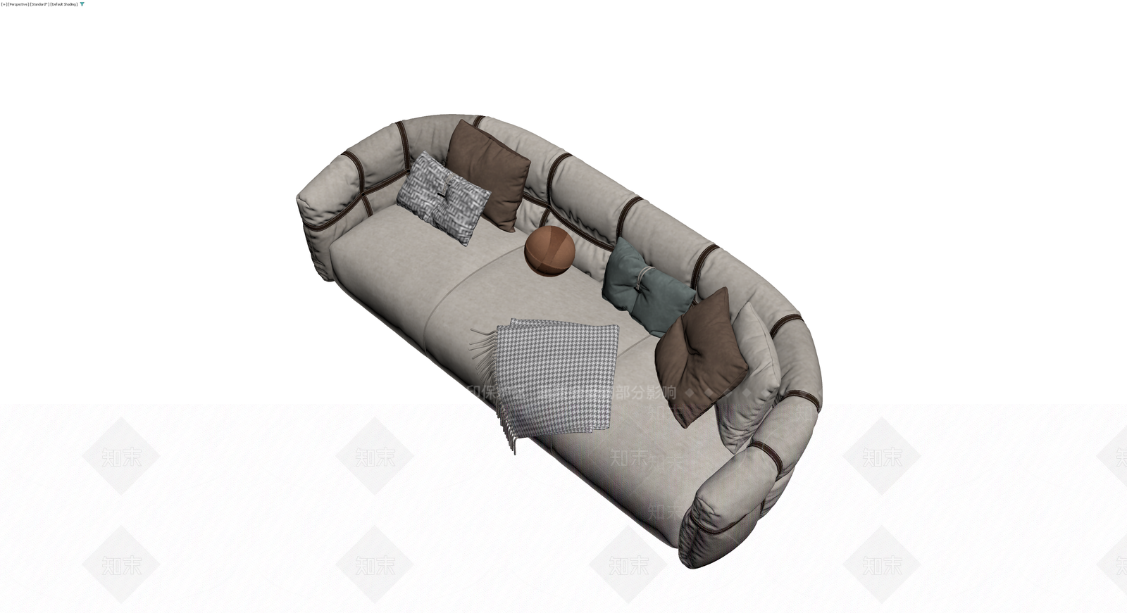 现代风格布艺沙发组合3D模型下载【ID:1229885987】