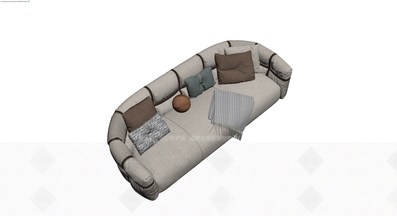 现代风格布艺沙发组合3D模型下载【ID:1229885987】
