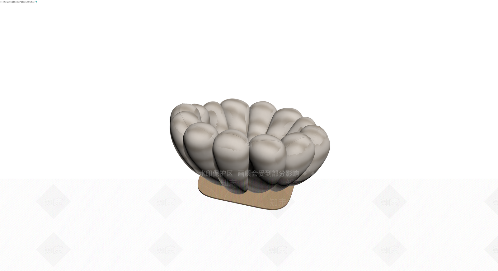 贝壳造型单人沙发3D模型下载【ID:1229615679】