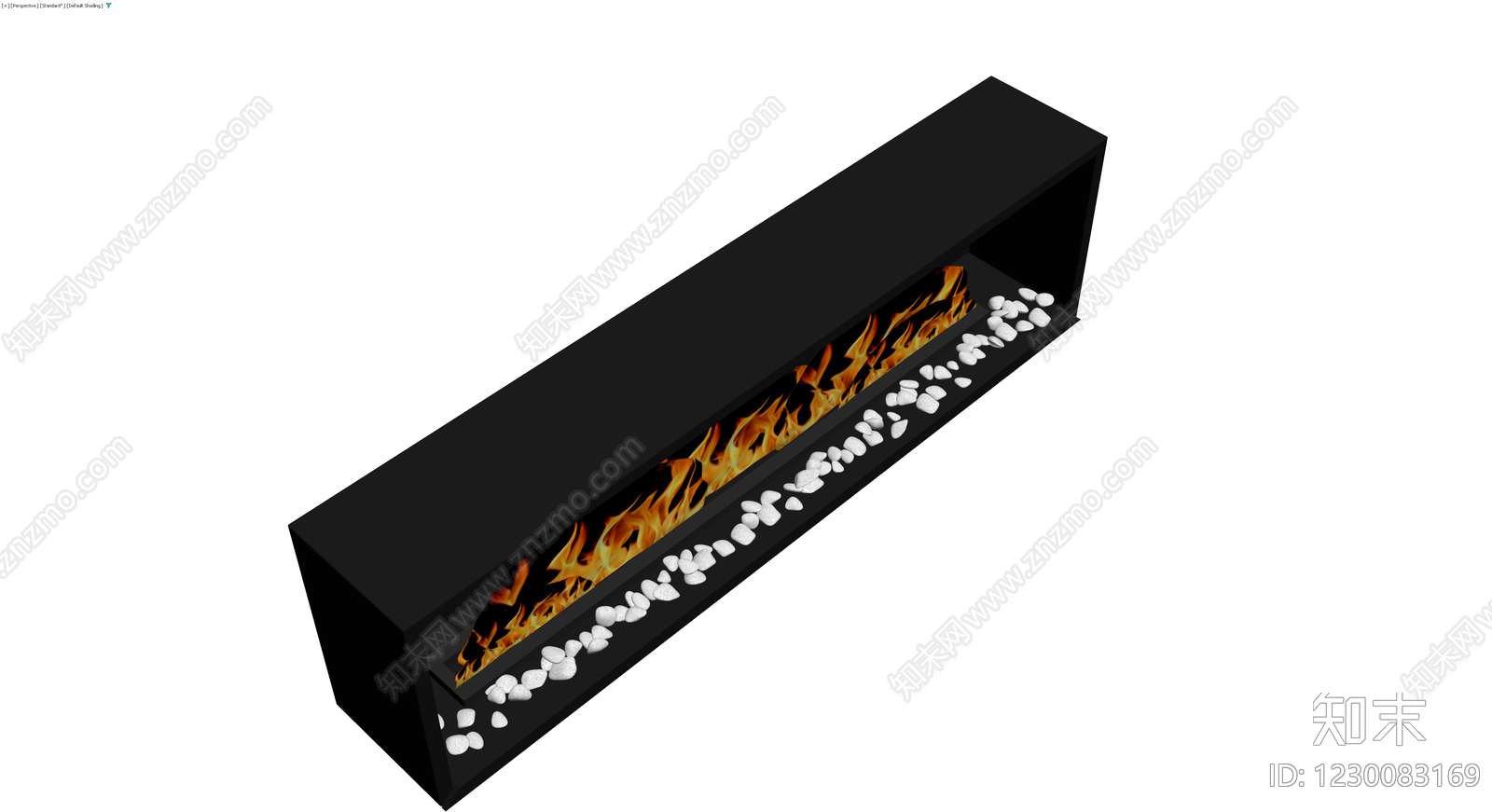 黑色长方形壁炉3D模型下载【ID:1230083169】