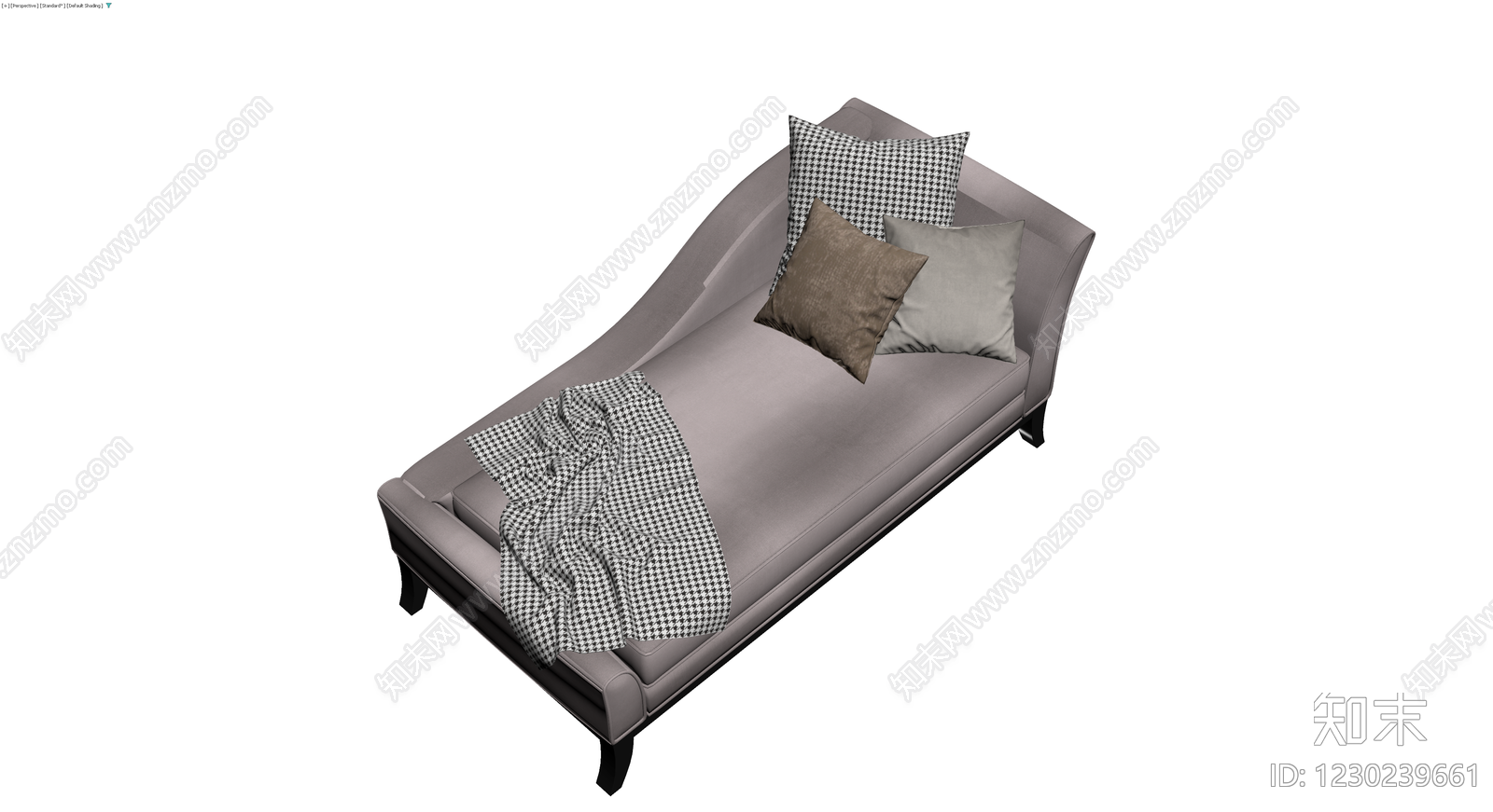 灰色布艺贵妃榻沙发3D模型下载【ID:1230239661】