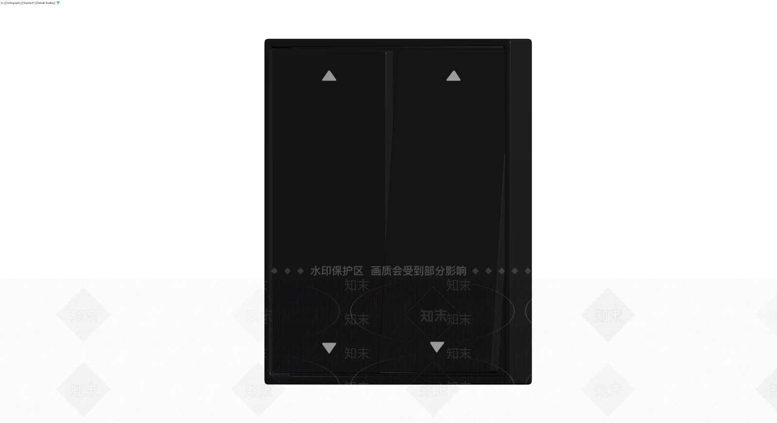 黑色双联翘板开关3D模型下载【ID:1230408724】
