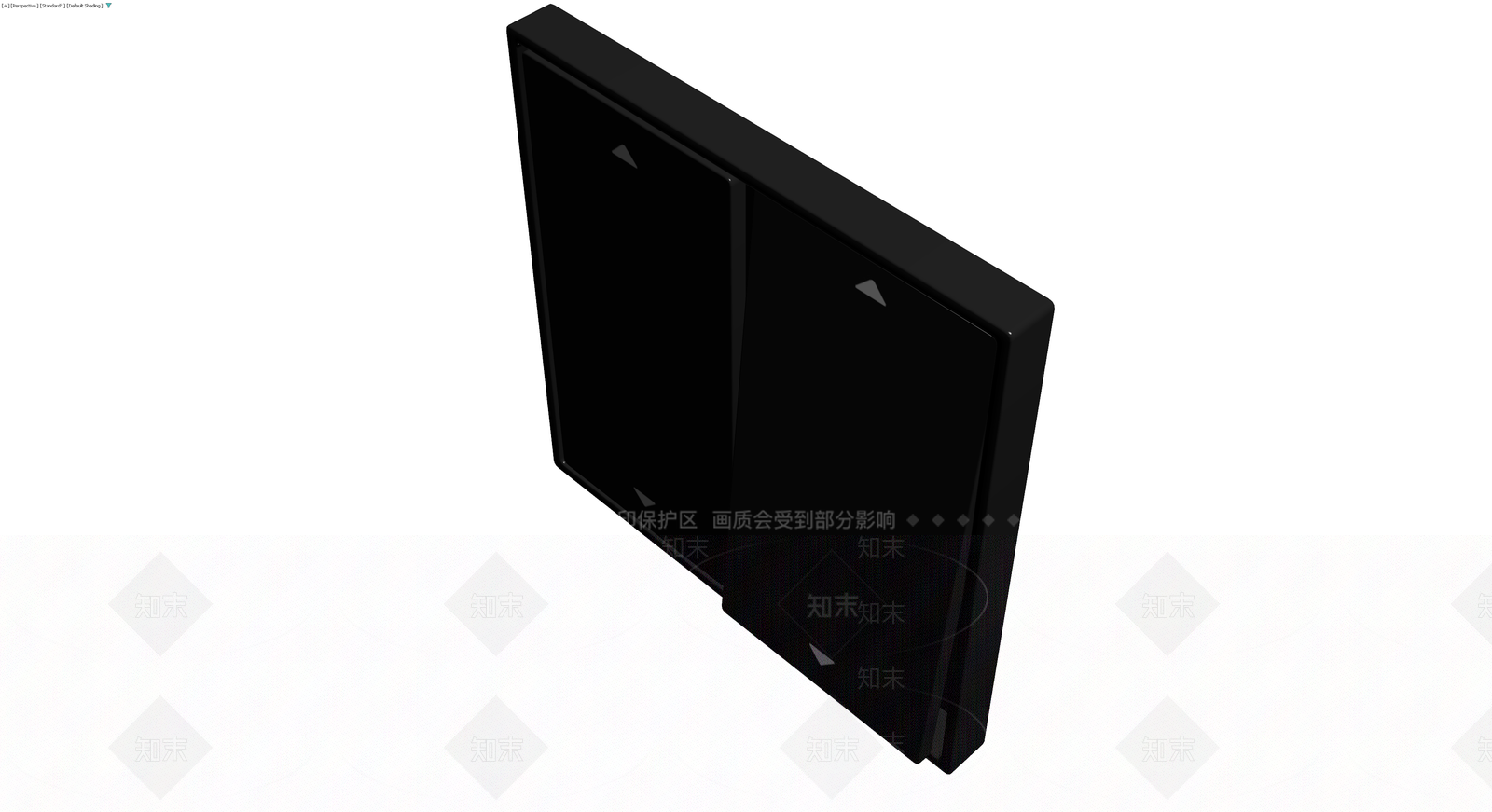黑色双联翘板开关3D模型下载【ID:1230408724】