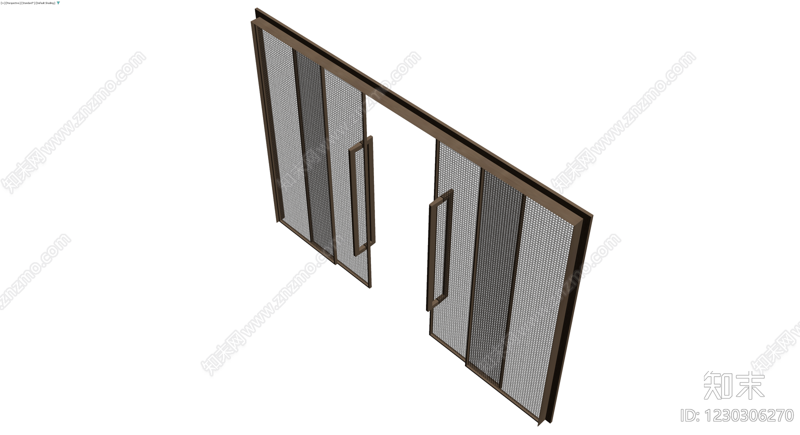 双扇藤编隔断门3D模型下载【ID:1230306270】