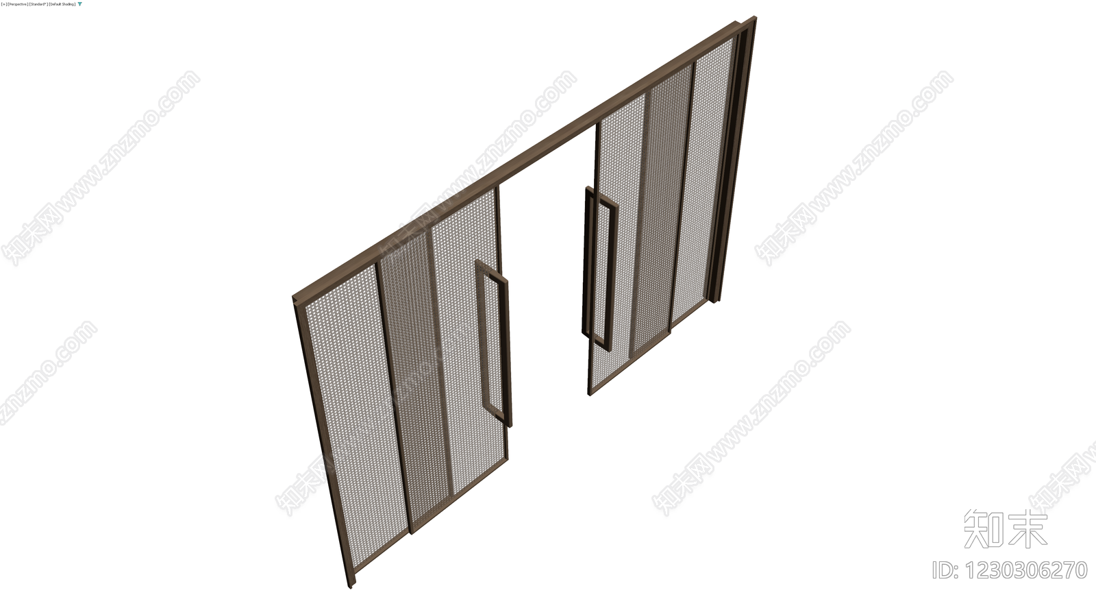 双扇藤编隔断门3D模型下载【ID:1230306270】