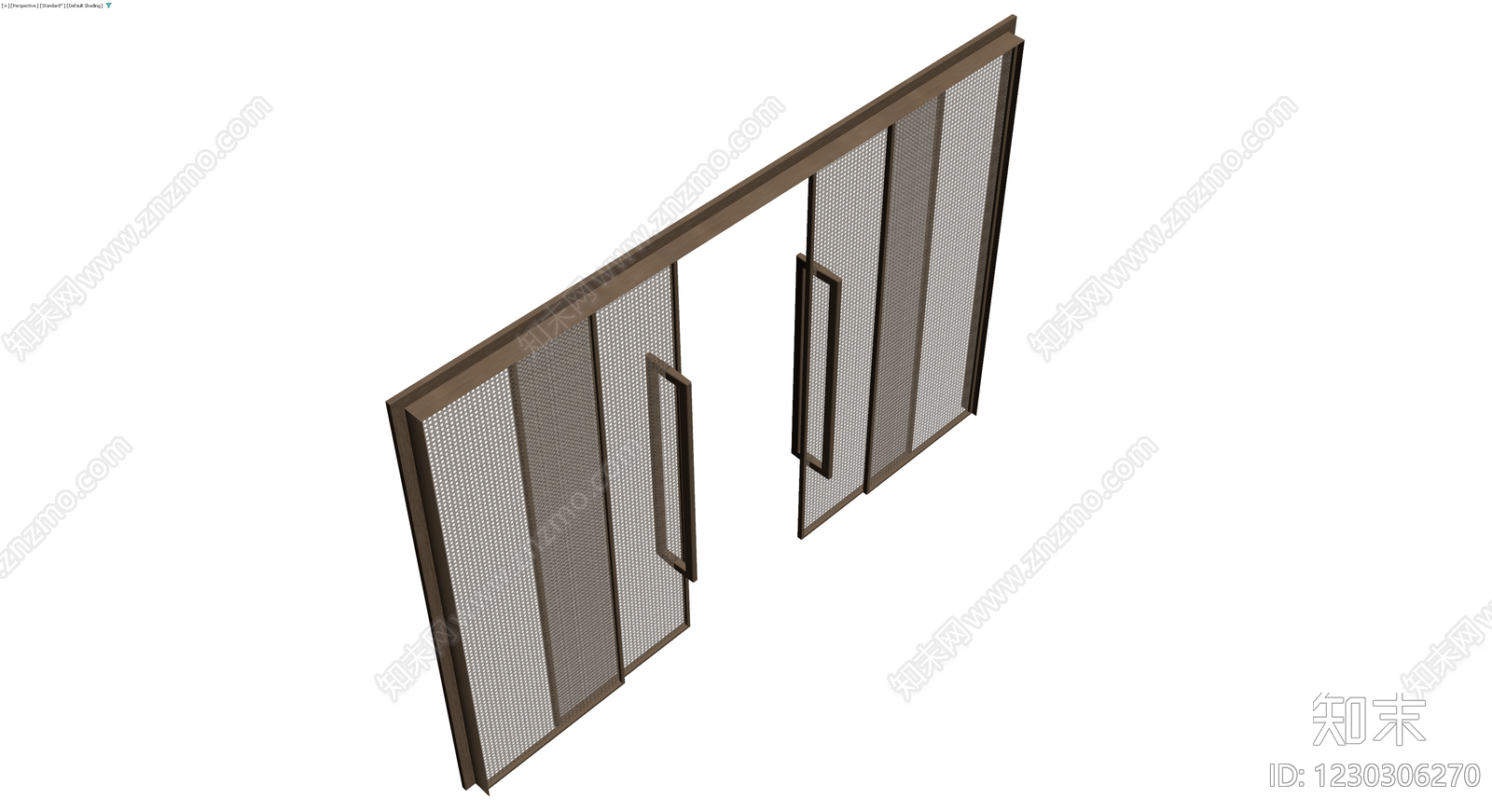 双扇藤编隔断门3D模型下载【ID:1230306270】
