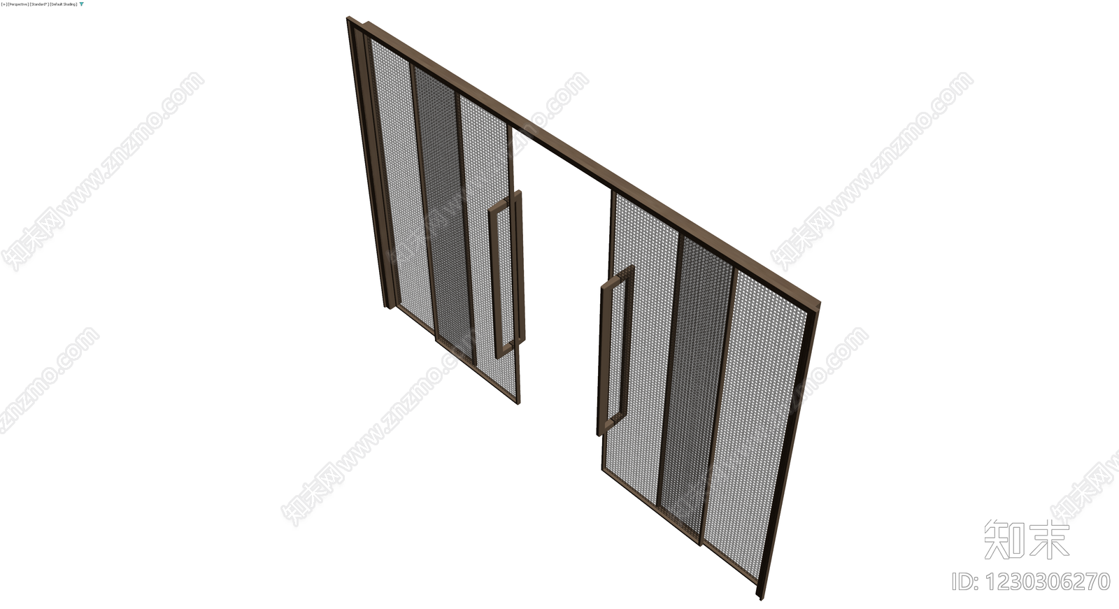 双扇藤编隔断门3D模型下载【ID:1230306270】