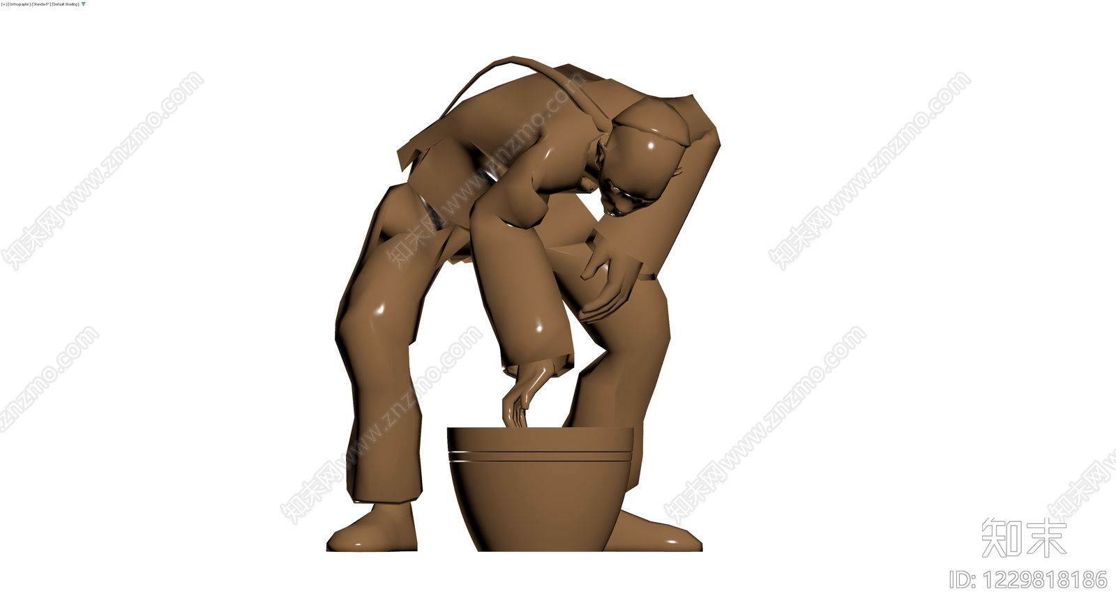 人物雕塑灰模3D模型下载【ID:1229818186】
