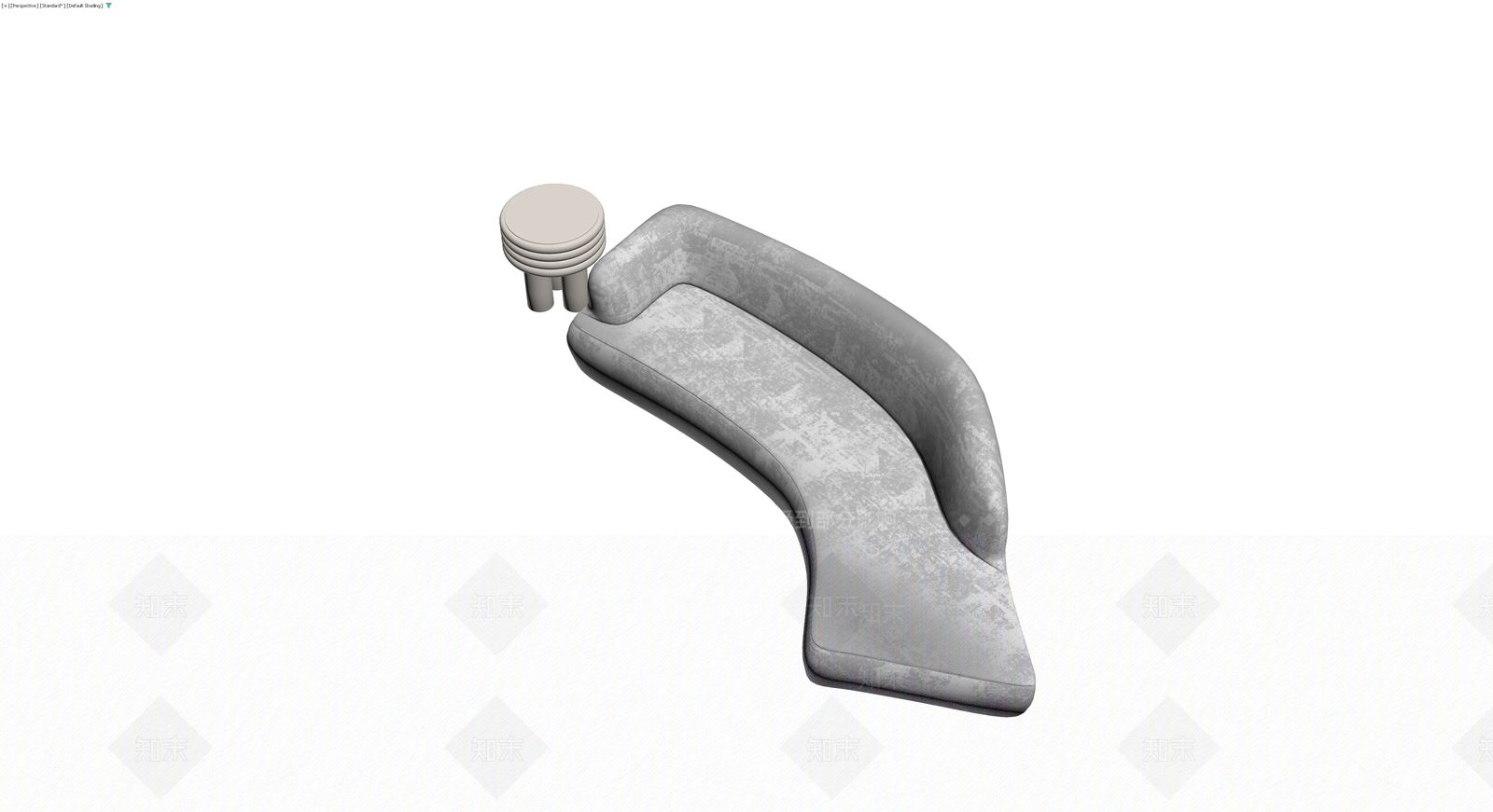 弧形沙发与圆凳组合3D模型下载【ID:1230127363】