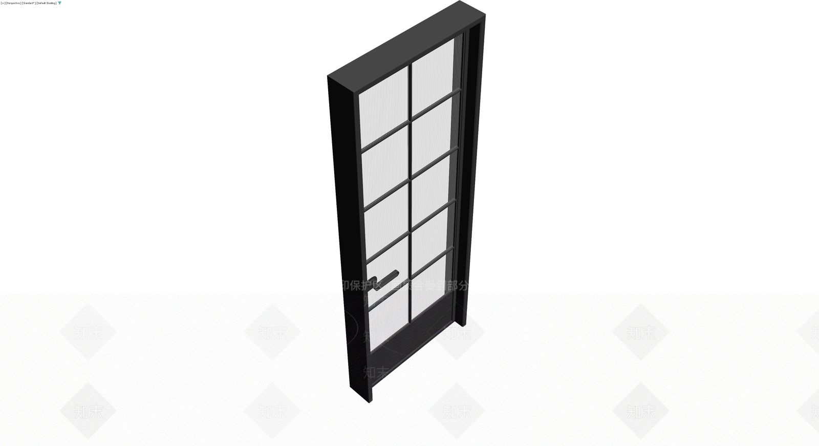 黑色框格玻璃门模型3D模型下载【ID:1229910359】