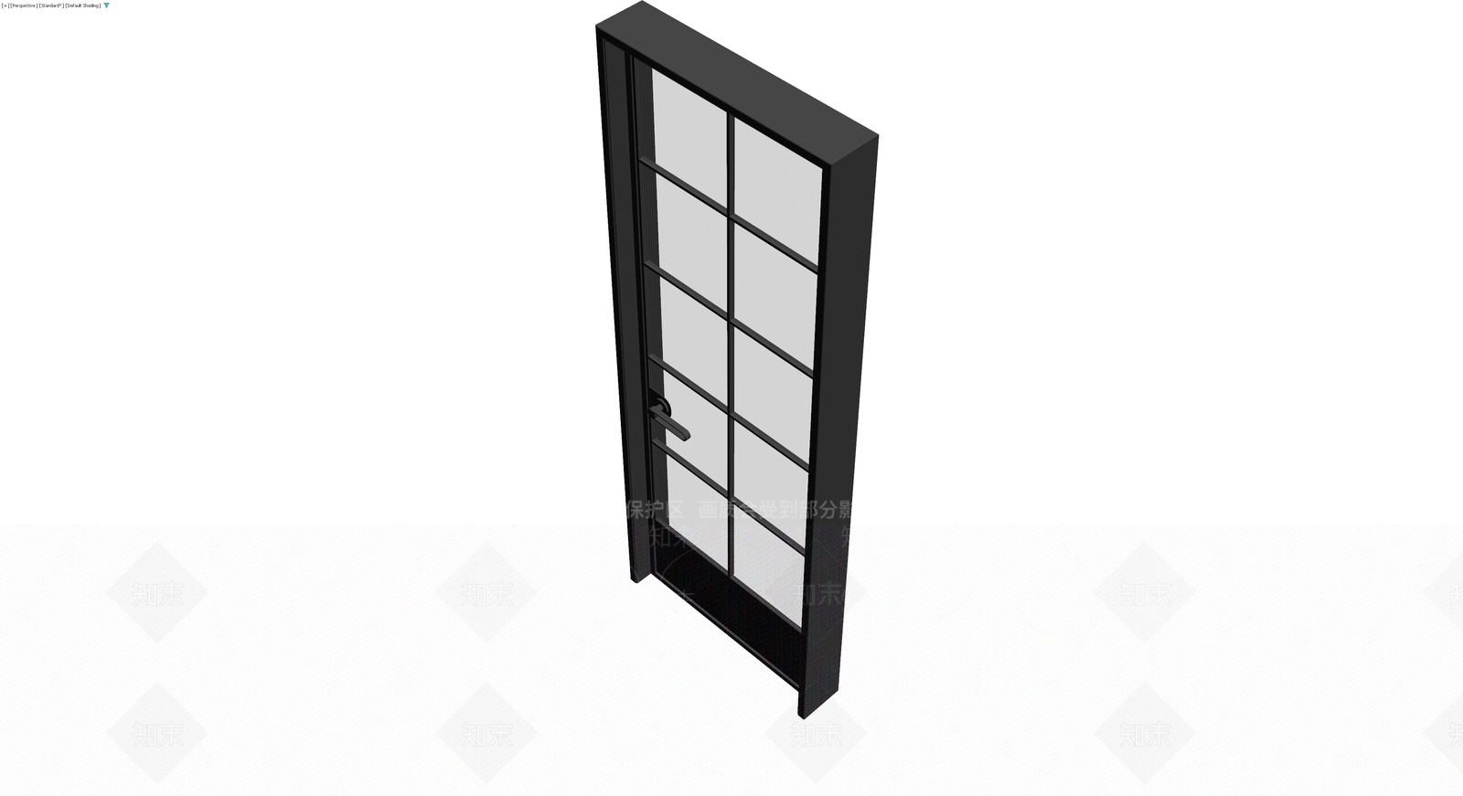 黑色框格玻璃门模型3D模型下载【ID:1229910359】