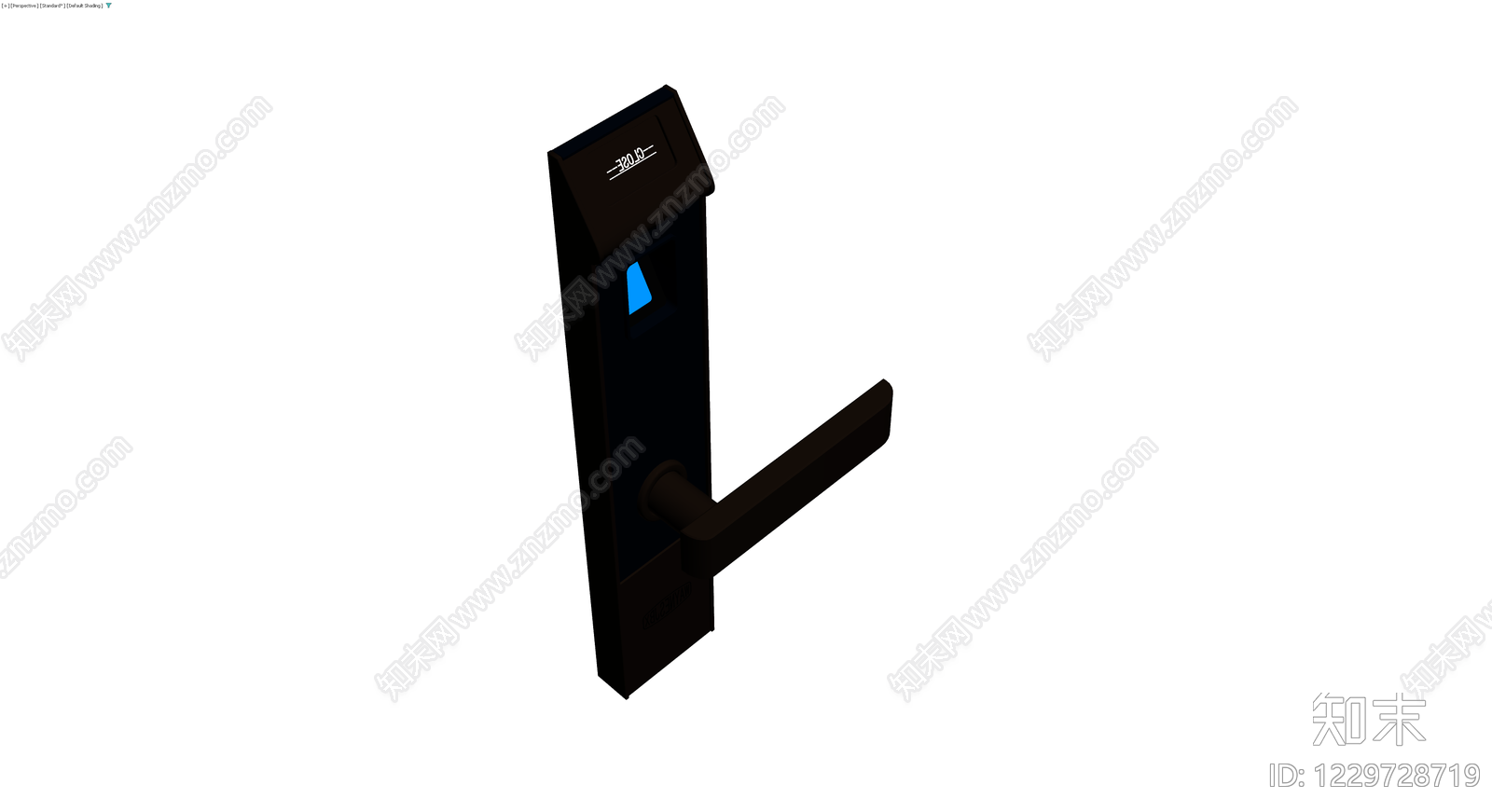 黑色智能门锁3D模型下载【ID:1229728719】